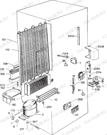 Взрыв-схема холодильника Zanussi ZI6220/8FF - Схема узла Refrigerator cooling system